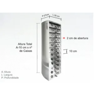 Caixa de correio colmeia inox para revistas