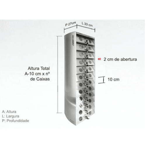 Caixa de correio colmeia inox para revistas Caixa de correio colmeia inox para revistas