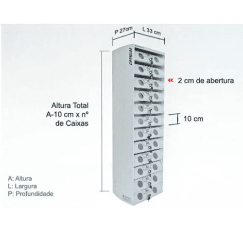 Caixa de correio colmeia alumínio para revistas Caixa de correio colmeia alumínio para revistas