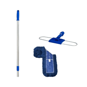 Kit Mop Pó 120cm Completo Eletrostático Euro Com Cabo De Alumínio Cor Azul