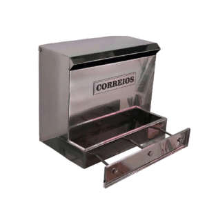 Caixa De Correio Inox Vertical Com Suporte Fronta - Grade