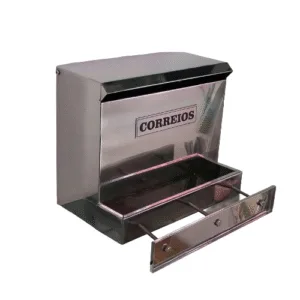 Caixa De Correio Inox Vertical Com Suporte Fronta - Grade